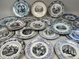 a lot of plates that are sitting on a table