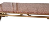 table basse avec plateau en marbre et pieds en métal