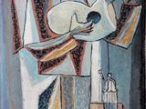 une image d'un tableau représentant un homme jouant de la guitare
