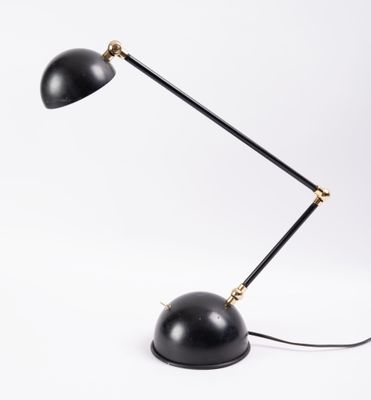 Lampe de bureau articulée , métal laqué et rotules en laiton…