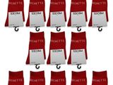 lot de 12 paires de chaussettes de sport pour homme, rouges et blanches