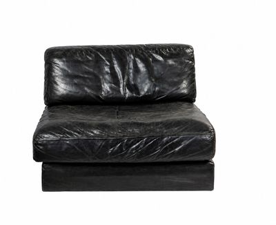 black leather chair on a white background with a white background