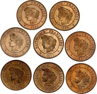 a group of six british coins with heads of women on them