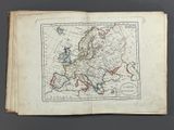 an old book with a map of europe on it