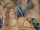 painting of a man laying on a bed next to a woman and a man