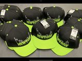 six black and green new york snapback hats with neon green brims