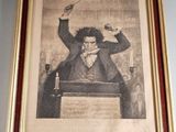 tableau représentant un homme en smoking tenant une pipe dans la main droite