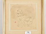 an image of a drawing of a man and a woman with a dog