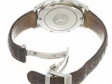 an image of a close up of a wrist watch with a leather strap