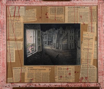 Serge POLIART (né en 1953). "Le fait divers", technique mixt…