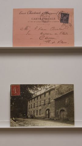 Bourganeuf : Lot de 2 cpa : 1 publicité Maison Chastenet (a voyag...