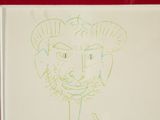drawing of a man with a goat ' s head and a goat ' s face