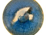 un oiseau perché dans un bol posé sur une table