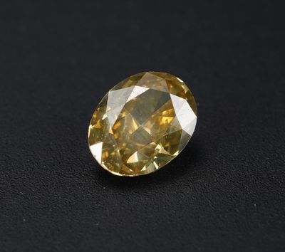 Diamant, natural Fancy ovale Intense Greenish Yellow, 1 ct S…