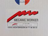 a box that has a sign on it that says mechanic worker