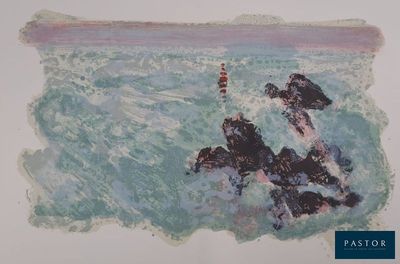 une photo d'un tableau représentant un chien dans l'eau