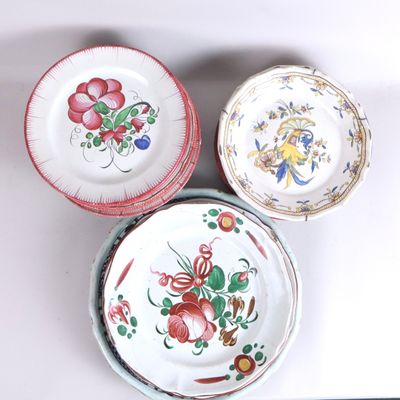 three plates that have different designs on them