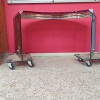 Bureau en verre fumé et métal chromé (éclats) (photo 3)