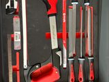 a box with a variety of tools inside of it