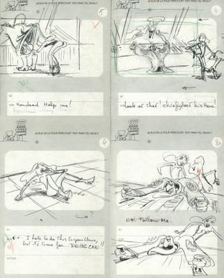 sketches of a man riding a motorcycle on a city street