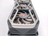 a close up of a video card on a white surface