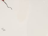 a drawing of a red kite flying in the sky