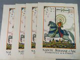 four cards with a picture of a man on a horse on them