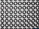 an image of a black and white photo of a pattern of circles