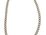 gros plan d'un bracelet en chaîne en or sur fond blanc