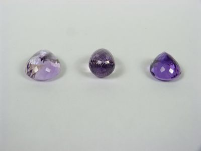 3 améthystes poire 20.38 cts 20.6x13x12 n°15631320
