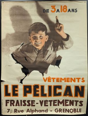 french poster for the film le pellican, featuring a young boy in a baseball uniform