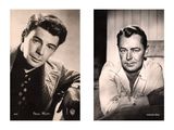 two black and white photos of a man and a woman