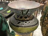 a vase that is sitting on top of a glass table