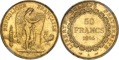 a gold coin with the image of a woman holding a basket