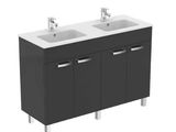 the two sinks are next to each other on a white surface