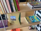 a bookshelf with many books on top of it