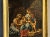 an image of a painting of a family with a baby