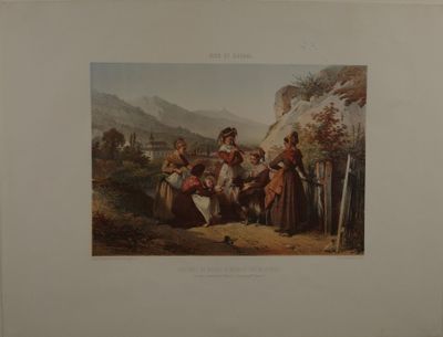 une peinture représentant un groupe de personnes assises autour d'une table