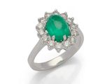 an emerald and diamond ring