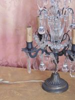 PAIRE DE GIRANDOLES à quatre bras de lumière en bronze et pe… (photo 3)