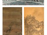 Trois tableaux représentant des montagnes et des arbres sont présentés dans trois styles différents