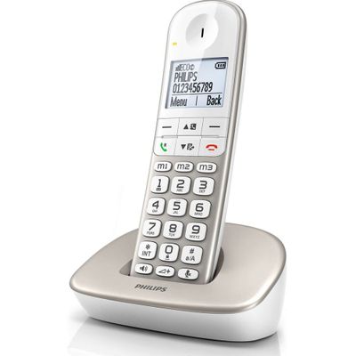 1034/Téléphone fixe sans fil Philips XL4901S Blanc et Gris/ …