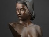 buste en bronze représentant une femme coiffée d'un turban