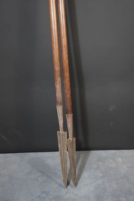 une paire de bâtonnets en bois posés l'un à côté de l'autre sur une table