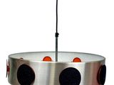 an image of a hanging lamp with orange balls