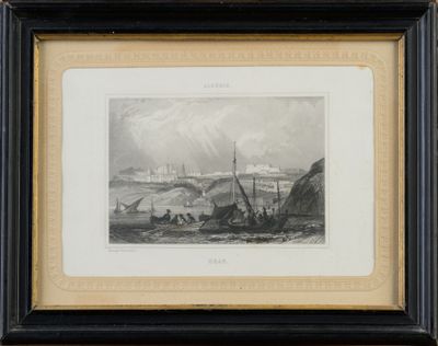un dessin en noir et blanc représentant des bateaux sur un plan d'eau