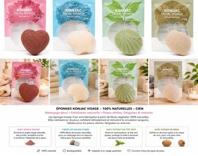 Lot de 48 éponges faciales sous blister neuves différentes f…