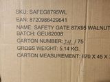 a cardboard box with a label on it sitting on a table
