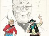 une image représentant un dessin humoristique d'un homme portant un chapeau de cow-boy et d'un autre homme avec un chapeau de cow-boy sur la tête