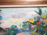 a painting on the wall of a room with a painting on the wall